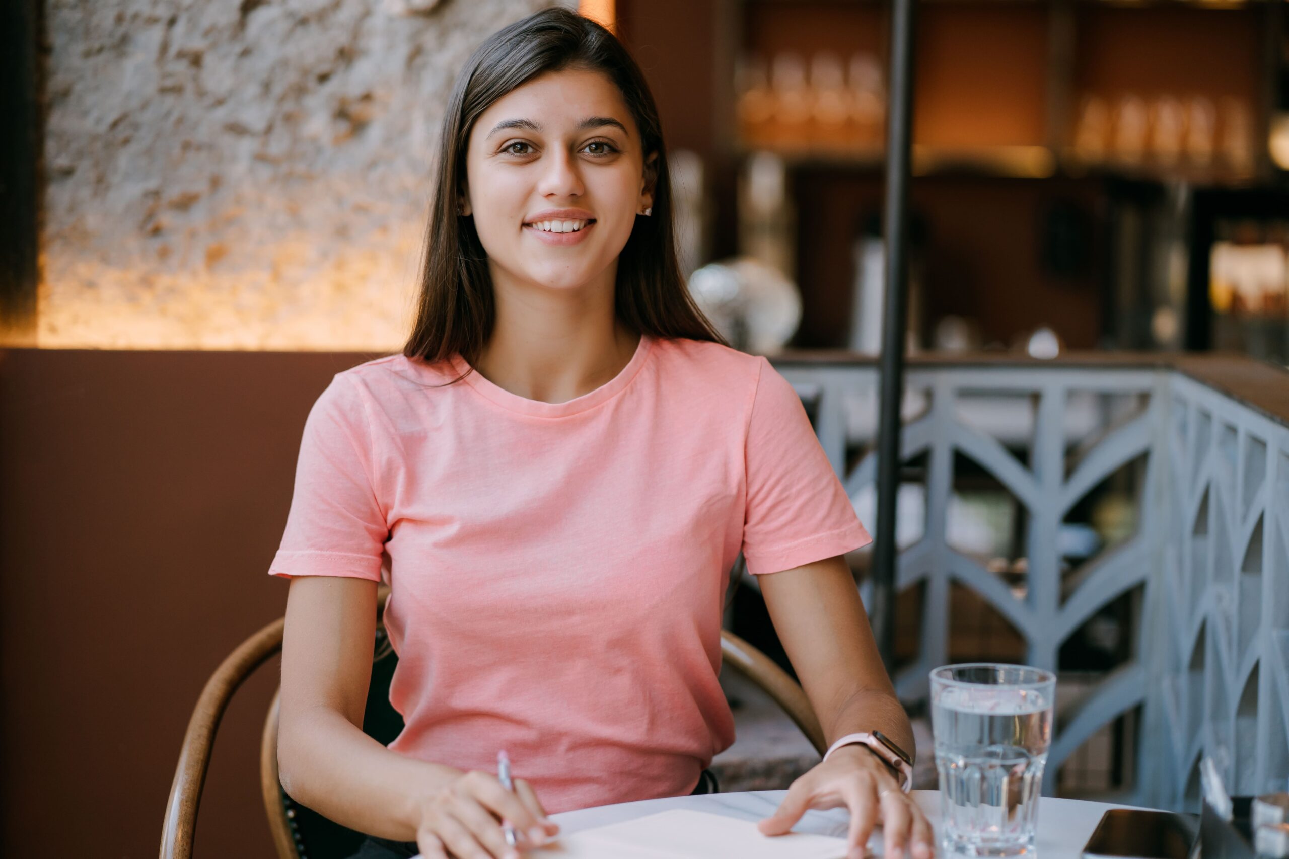writing dairy note coffee shop concept as memory life woman coffee shop smiling woman making notes notepad 1 scaled